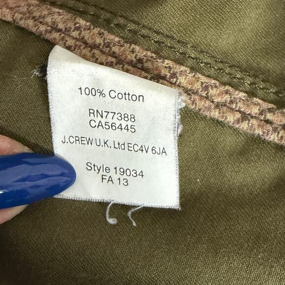J Crew Downtown Field Jacket Utility Coat Military 19034 Green Brown Womens XL - Picture 7 of 8